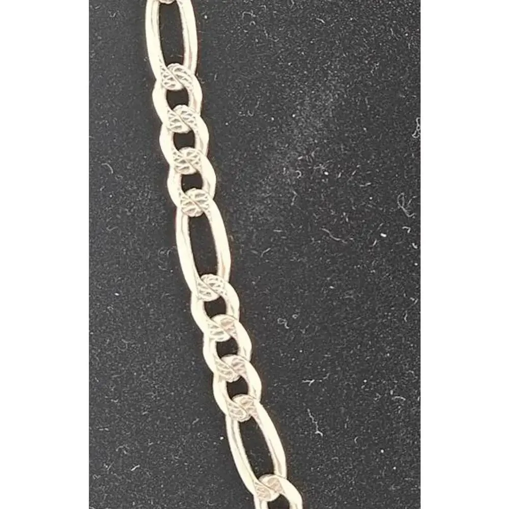 20in Sterling Silver 3.7mm Diamond Cut Figaro Necklace Chain - Picture 5 of 12